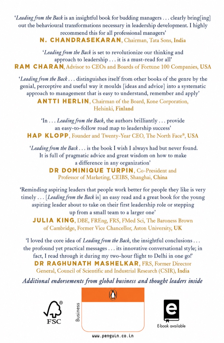 Leading from the Back &mdash; back cover